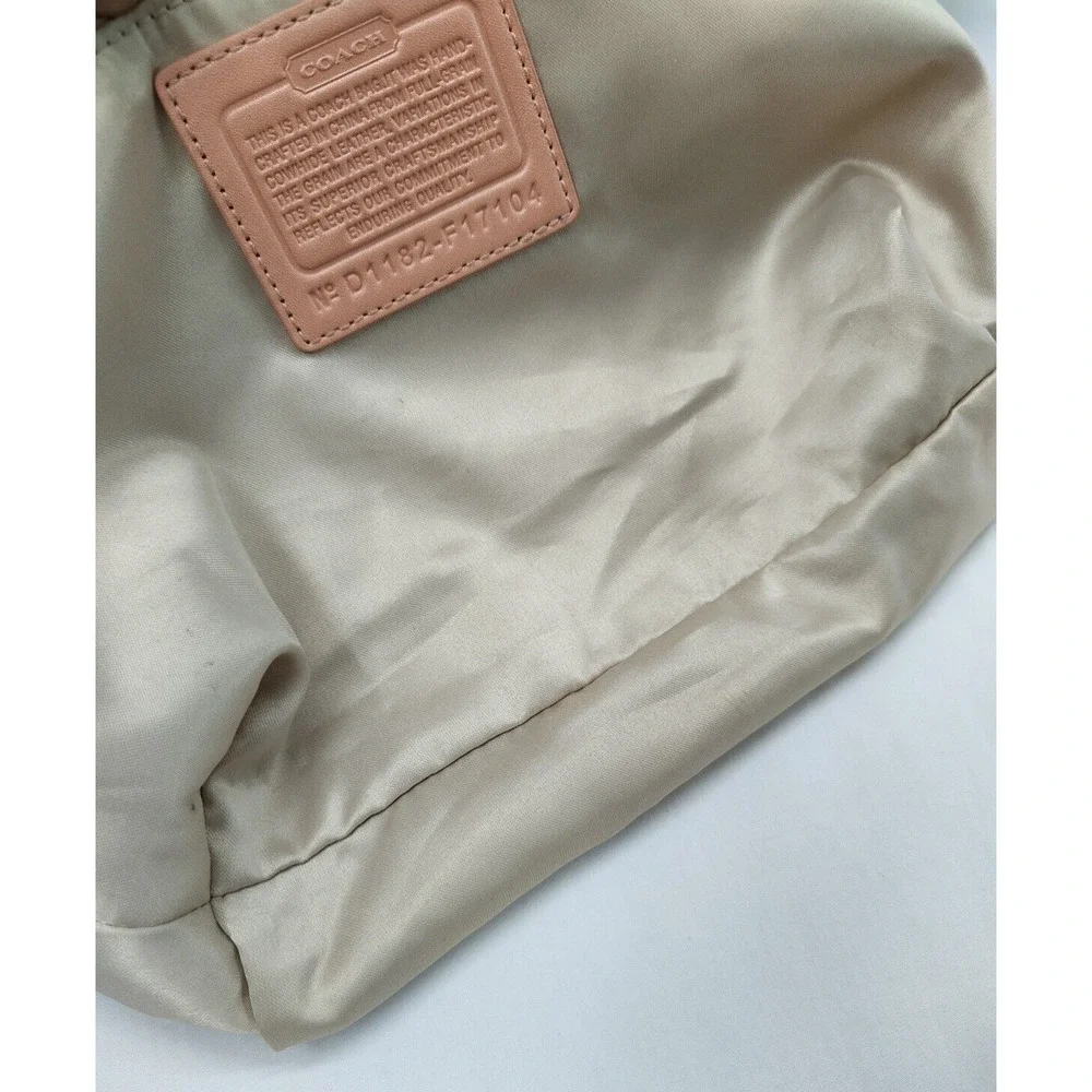 Coach Signature Petal Pink Leather Zipper Closure Crossbody Bag